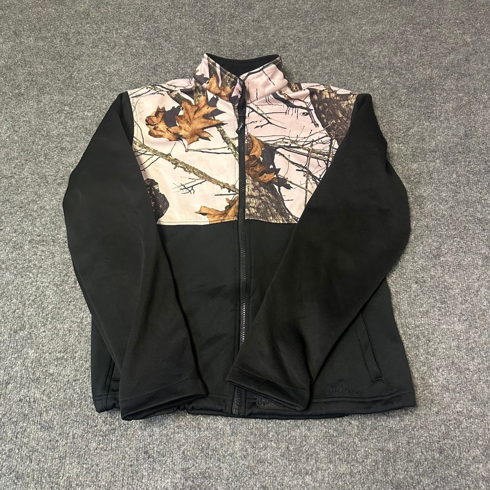 Gander Mountain Jacket Womens Size S Black Pink Realtree Camo Softshell Fleece